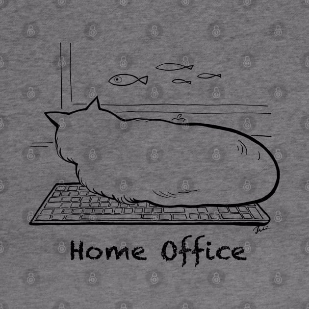 Home office with cat by juliewu